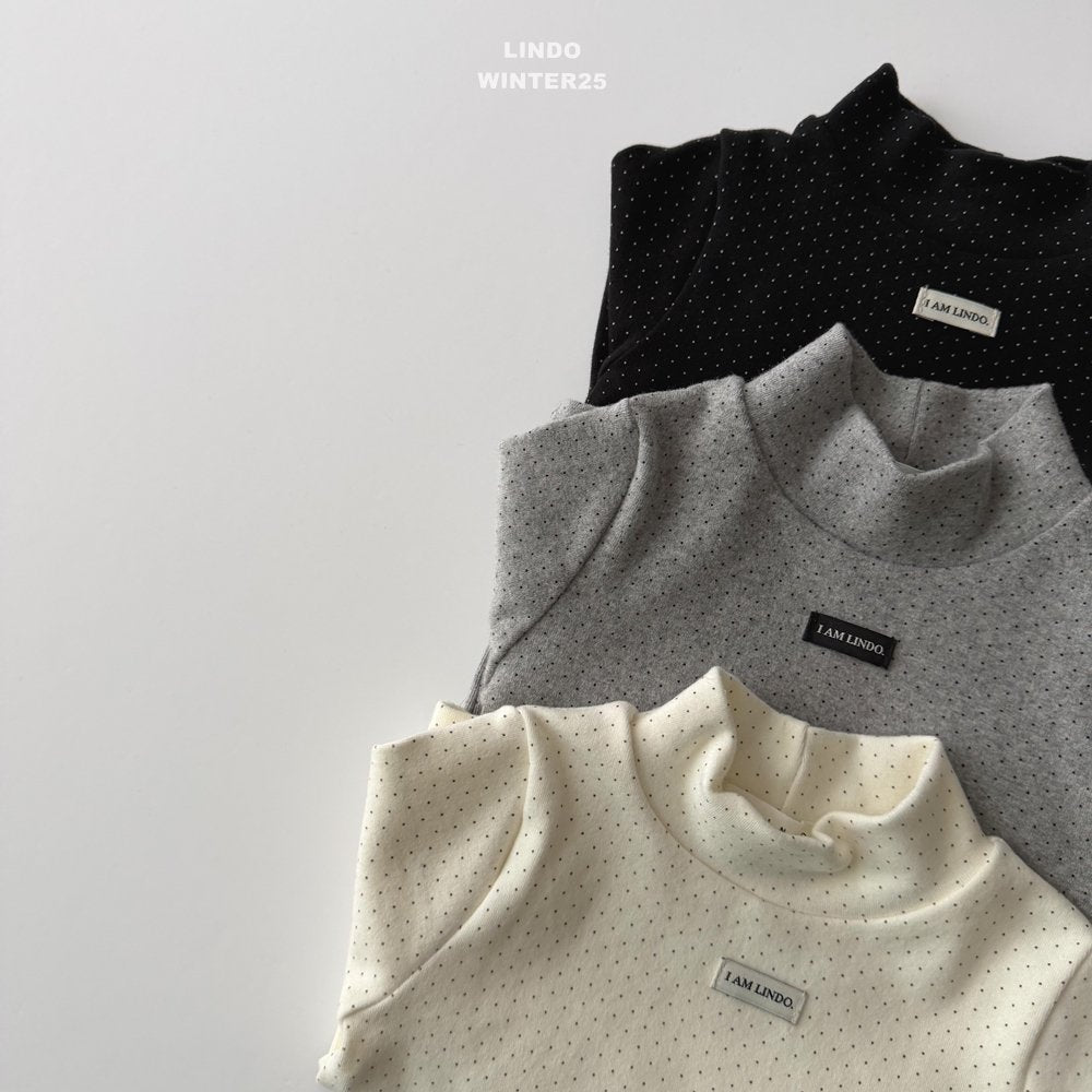 ［LINDO］Petit dot turtleneck tops