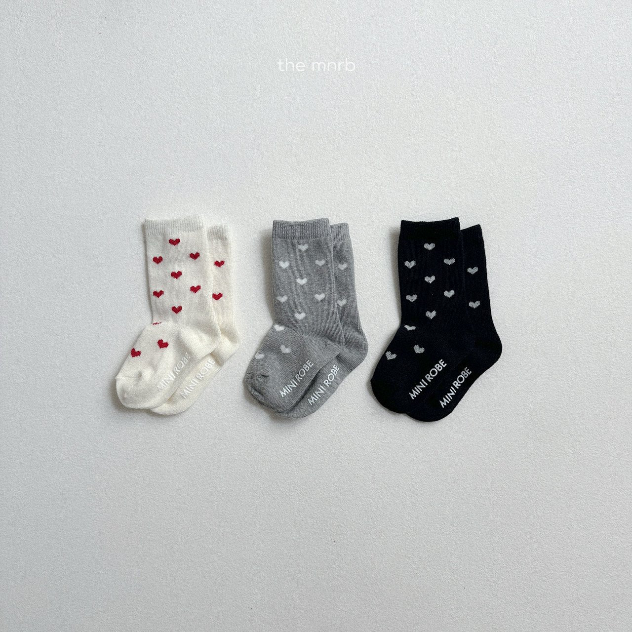 [minirobe] Heart socks 3 piece set