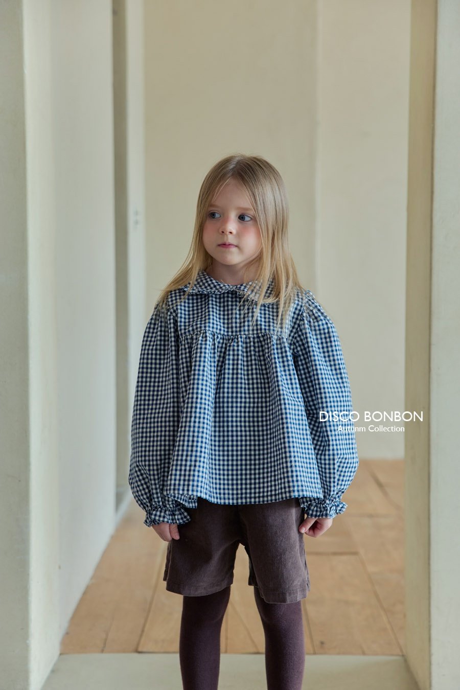 ［DISCO BONBON］Candy frill check blouse