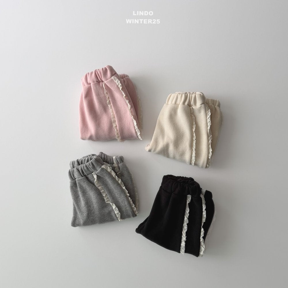 ［LINDO］Double lace jpgger pants