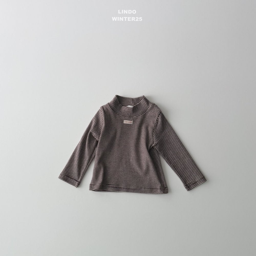 ［LINDO］Stripe turtleneck tops