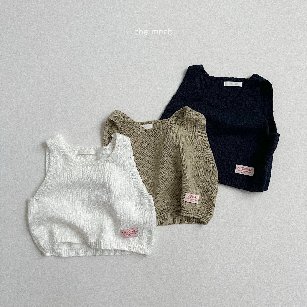[minirobe] Square-neck knit vest