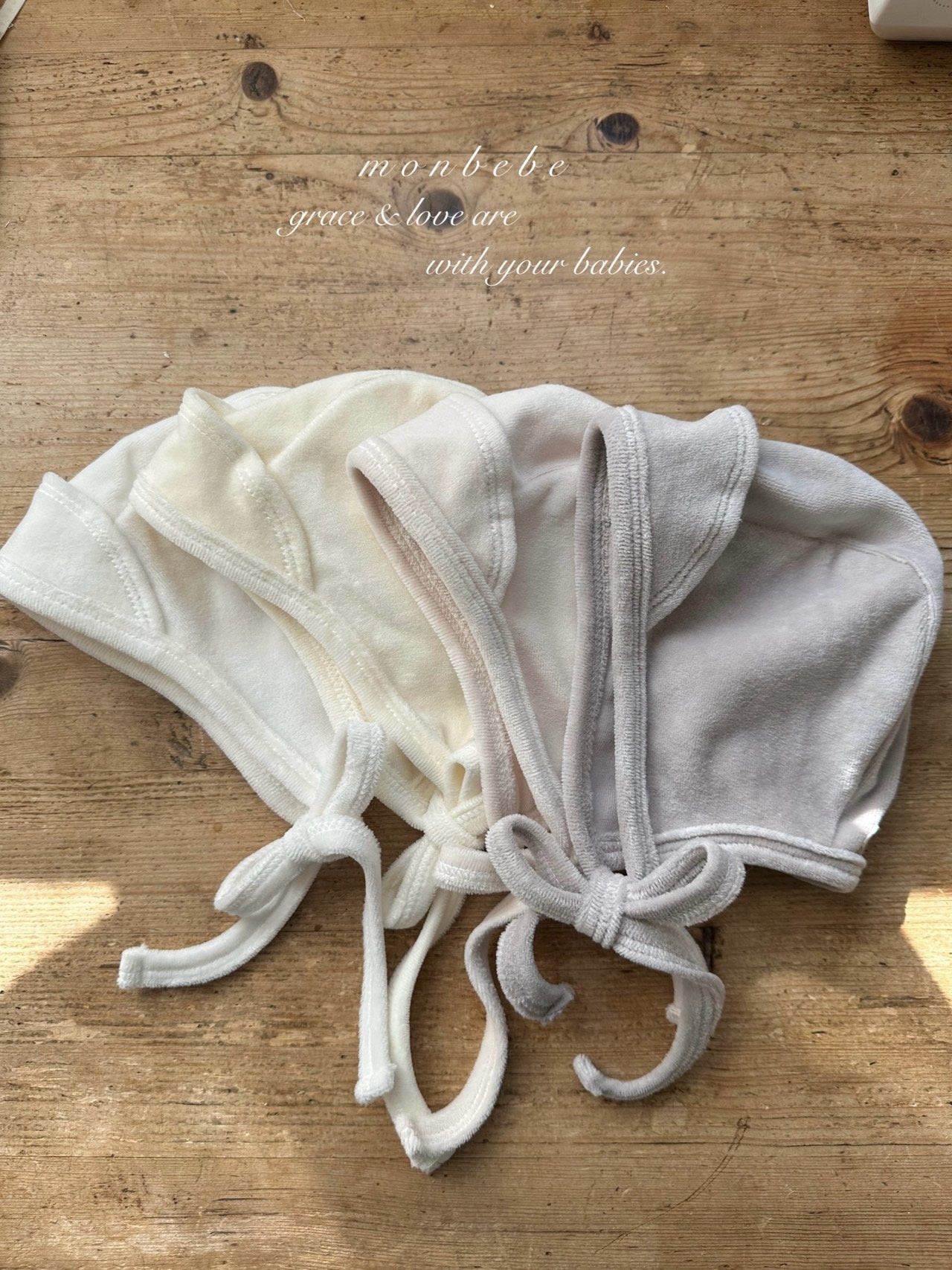 ［monbebe］Cotton velvet bonnet