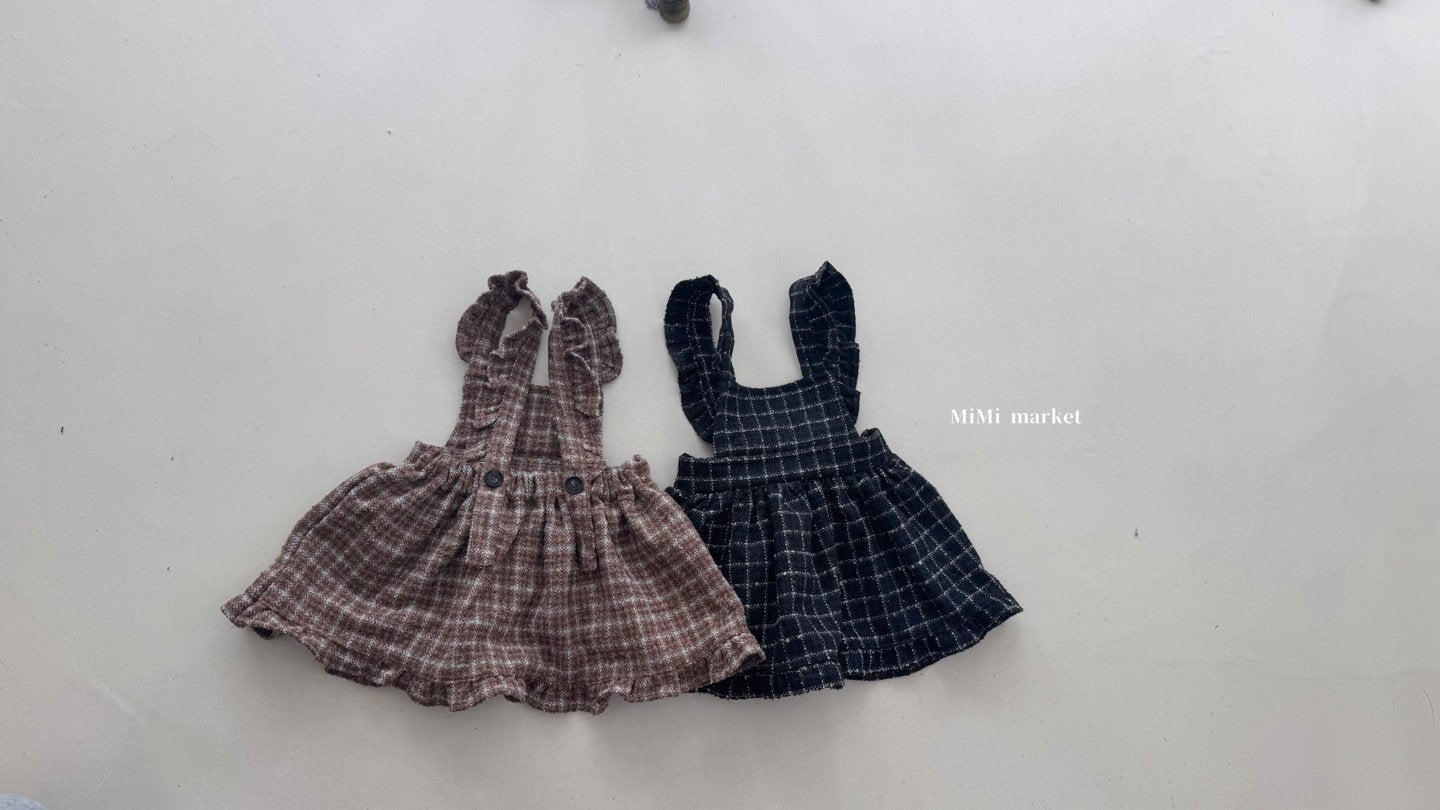 ［mimi market］Boucle apron one-piece