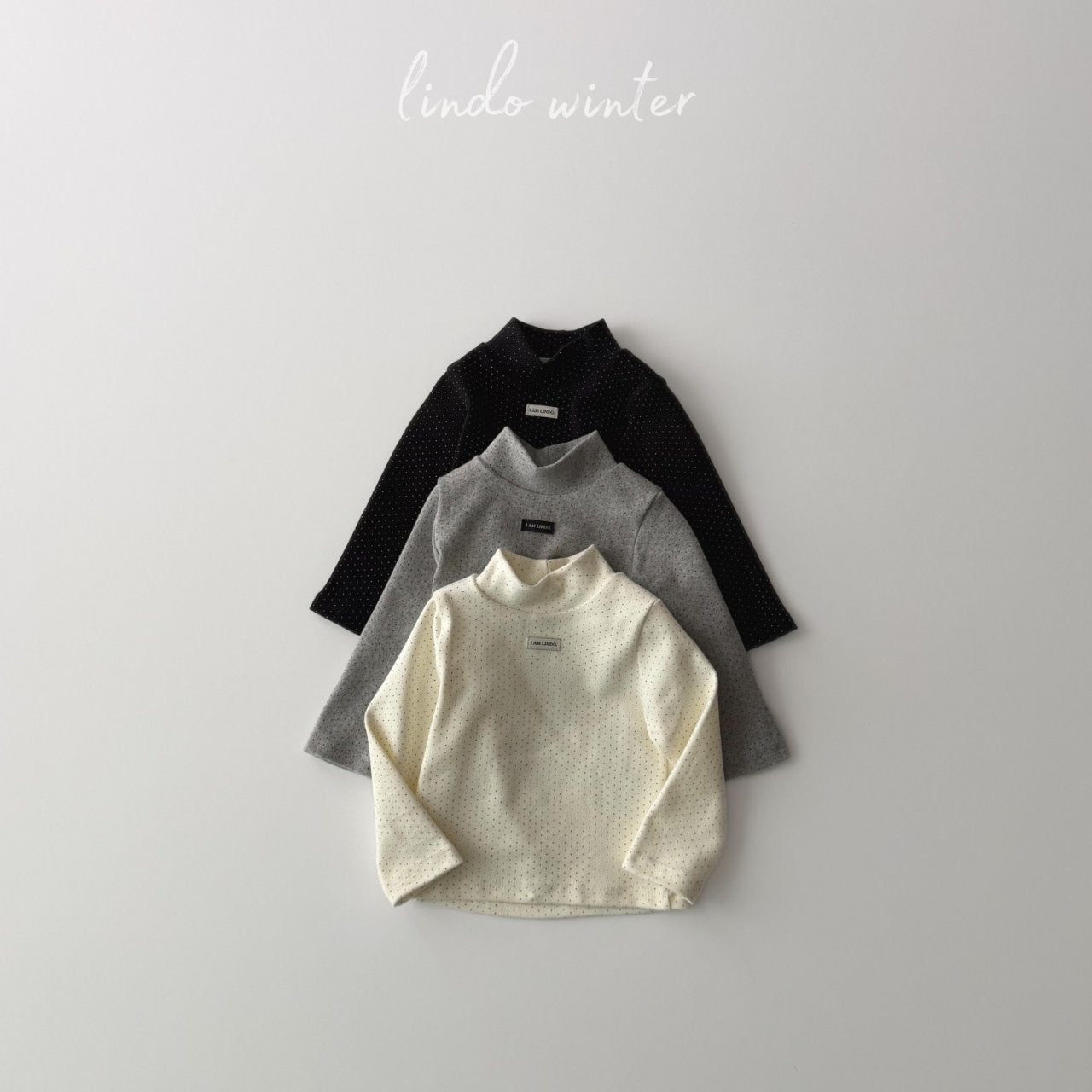 ［LINDO］Petit dot turtleneck tops