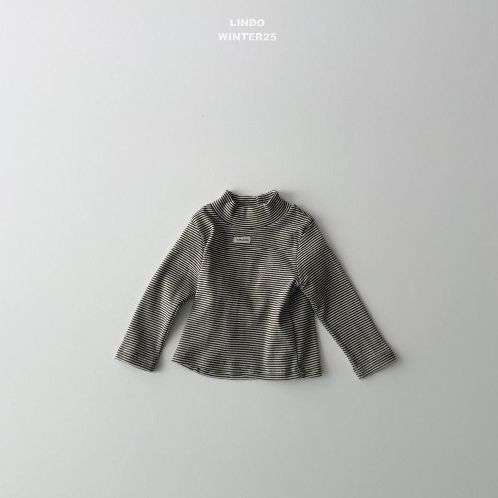 ［LINDO］Stripe turtleneck tops