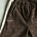 ［DISCO BONBON］Flower corduroy wide pants