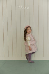 ［OREN］Rose padding vest & skirt set