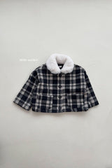 ［mimi market］Check fur coat