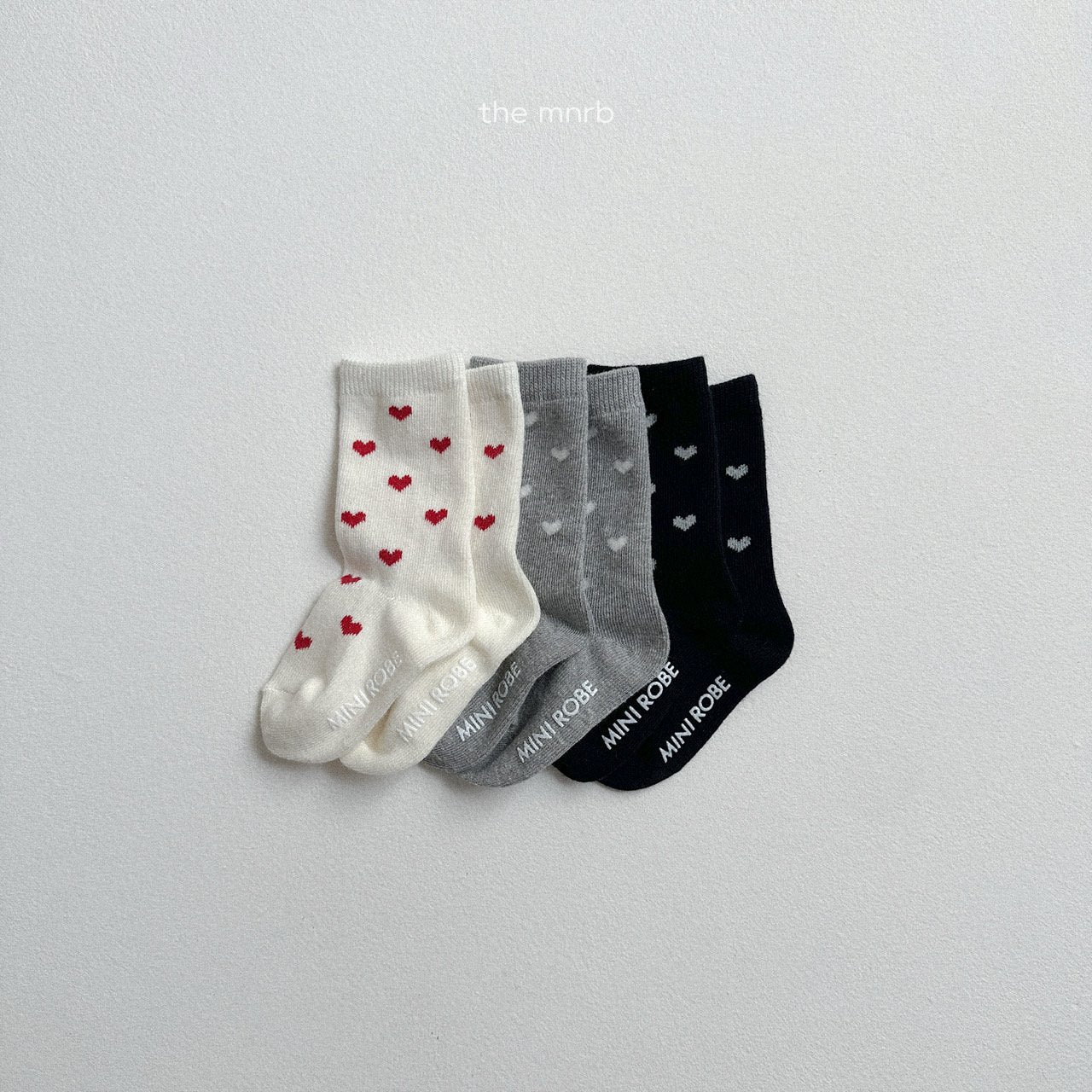 [minirobe] Heart socks 3 piece set