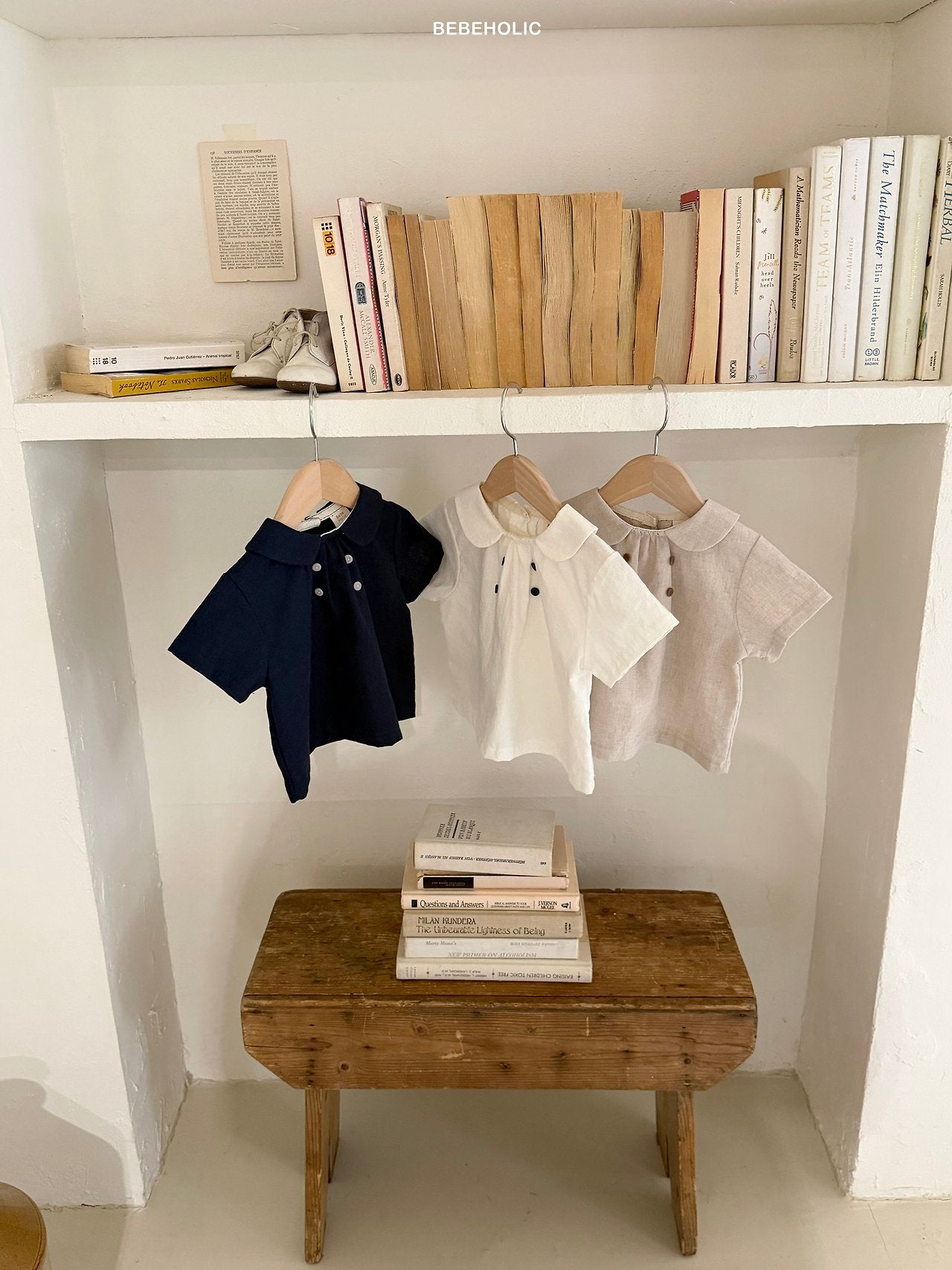 ［bebe holic］Mild double button blouse