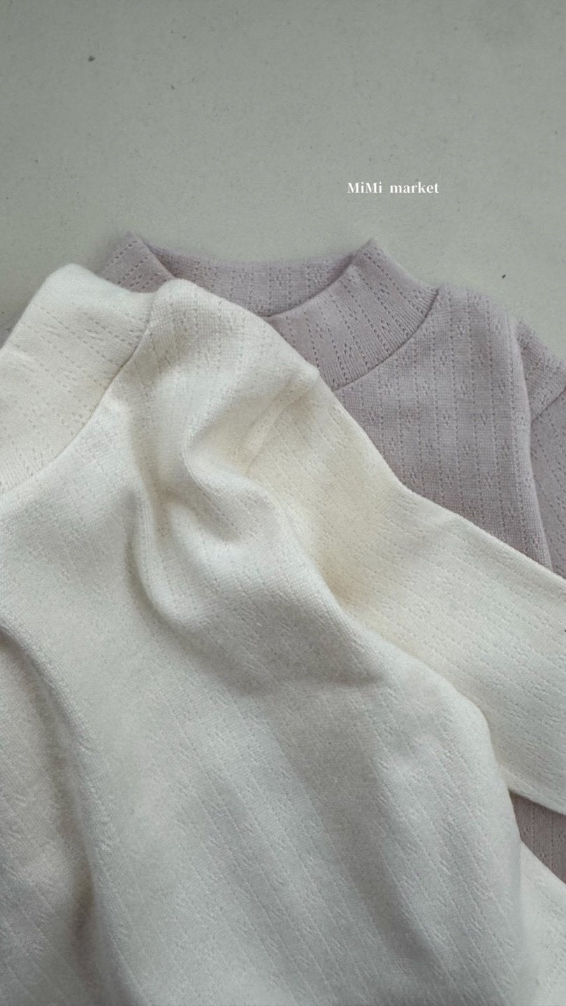［mimi market］Eyelet turtleneck tee