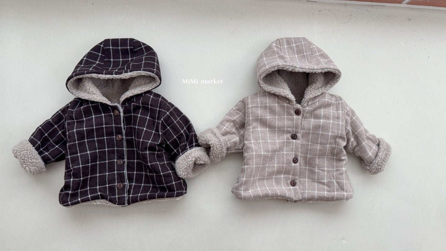 ［mimi market］Check boa jumper