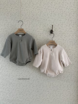 ［mienbloom.B］Waffle button rompers (baby)