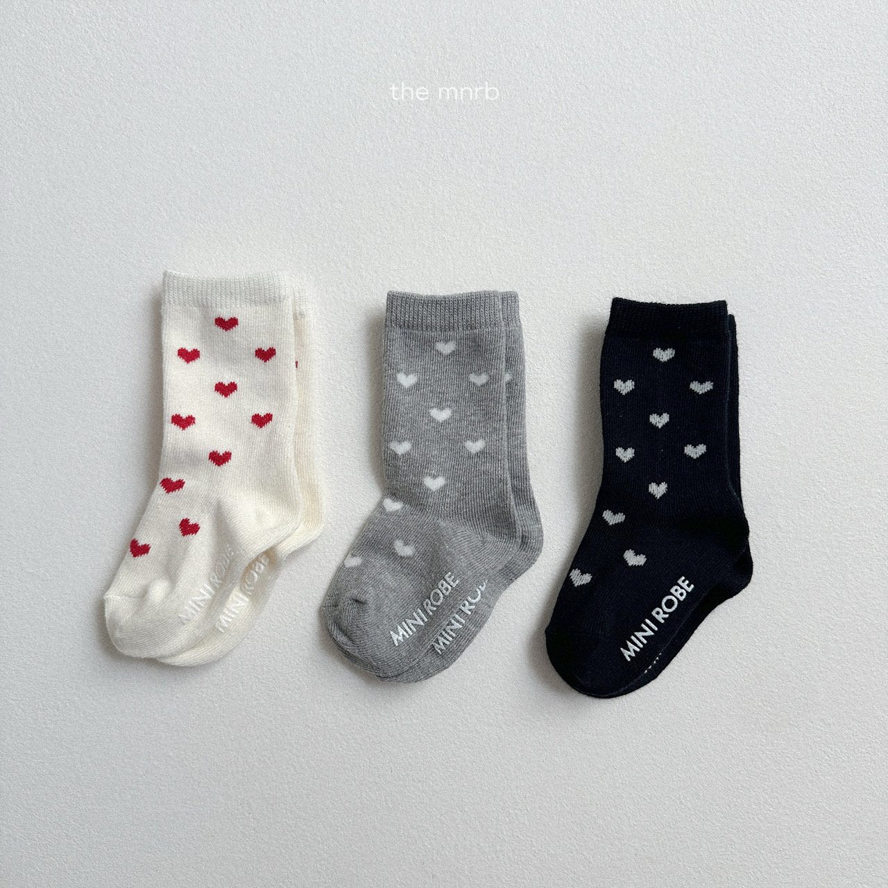 [minirobe] Heart socks 3 piece set