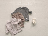 ［valubebe］Soft stripe half neck tops (baby & kids)