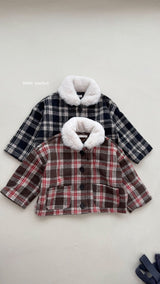 ［mimi market］Check fur coat