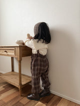 ［mimi market］Neko check suspender pants