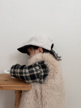 ［mimi market］Check fur coat