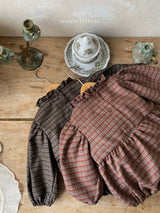 ［Mon petit bebe］Monde check ribbon suit