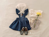 ［valubebe］Frill wing denim one-piece