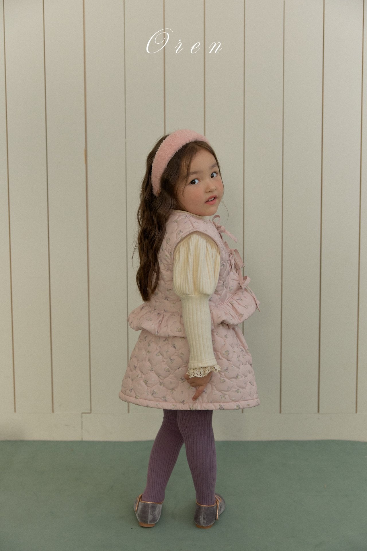 ［OREN］ Rose rib puff tops