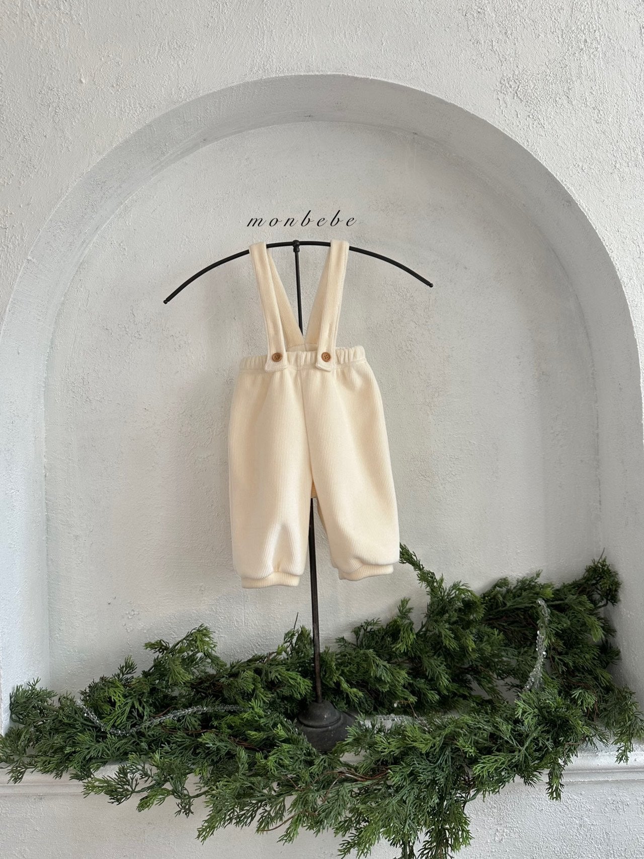 ［monbebe］Winter rib suspender pants