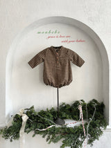 ［monbebe］Merry check rompers