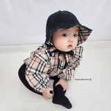 ［mienbloom.B］London check frill rompers (baby)