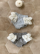 ［bebe holic］Sage check lace bloomer