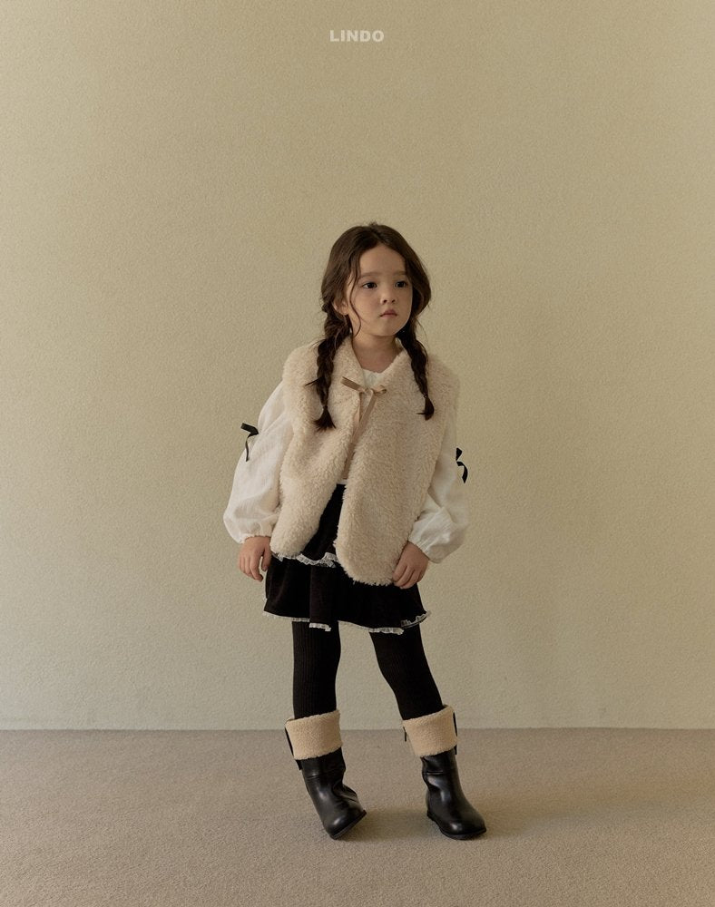 ［LINDO］Anna ribbon collar blouse