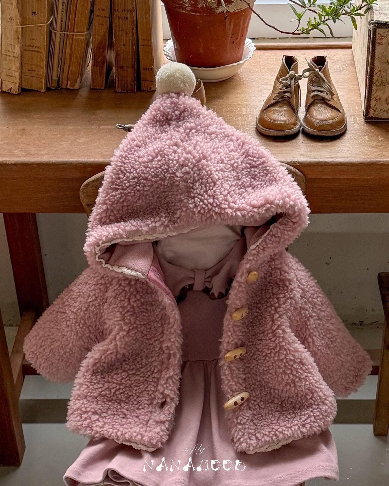 ［nanamood by BANANAJ］Knot boa coat