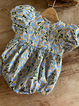 ［Anne shirley］Ology embroidery rompers (blue)