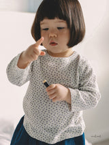 ［MELMEL］Flower ribbed longsleeve tee