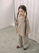 ［MELMEL］Striped hip pockets pants