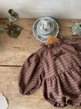 ［Mon petit bebe］Monde check ribbon suit