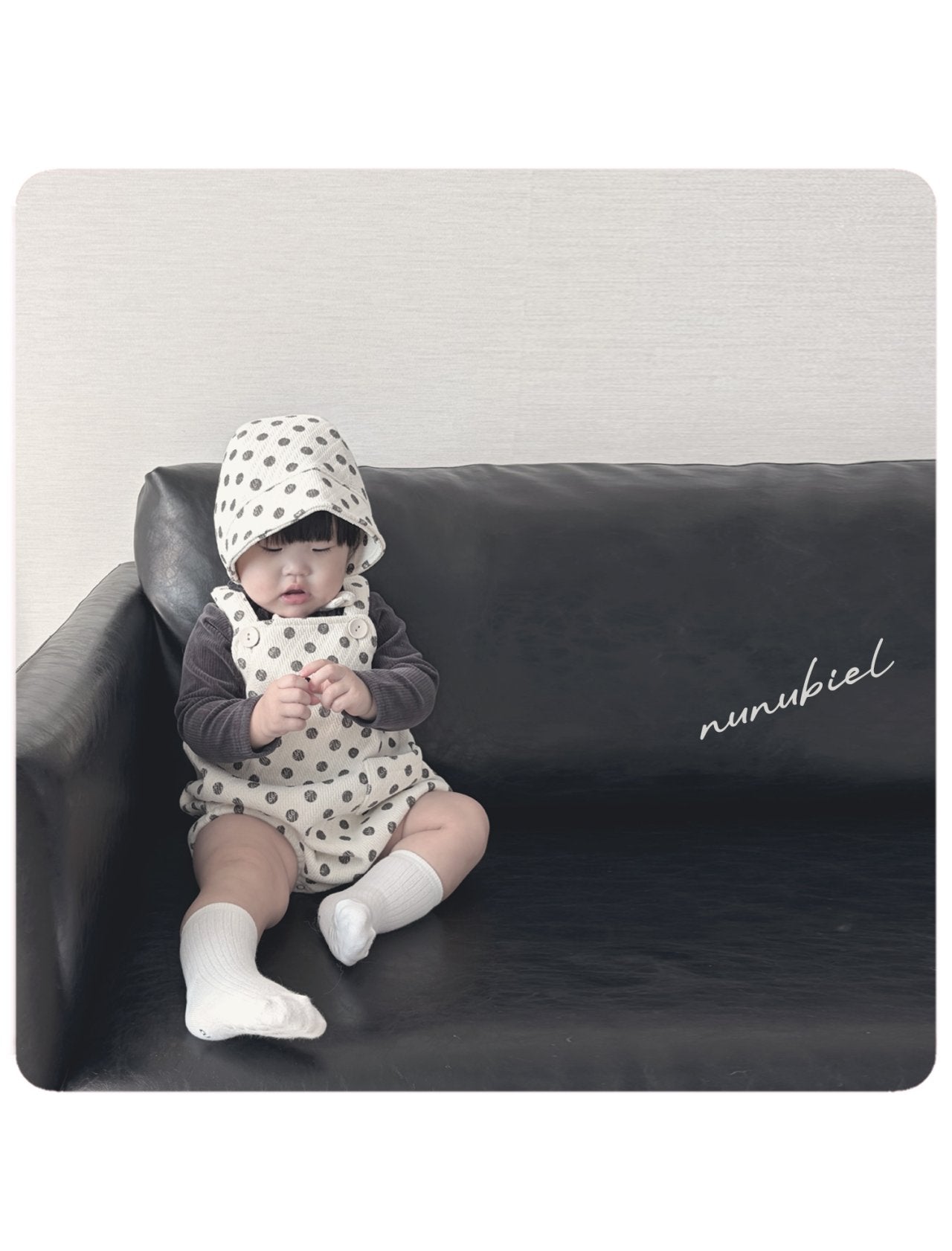 ［nunubiel］Dot rompers & bonnet