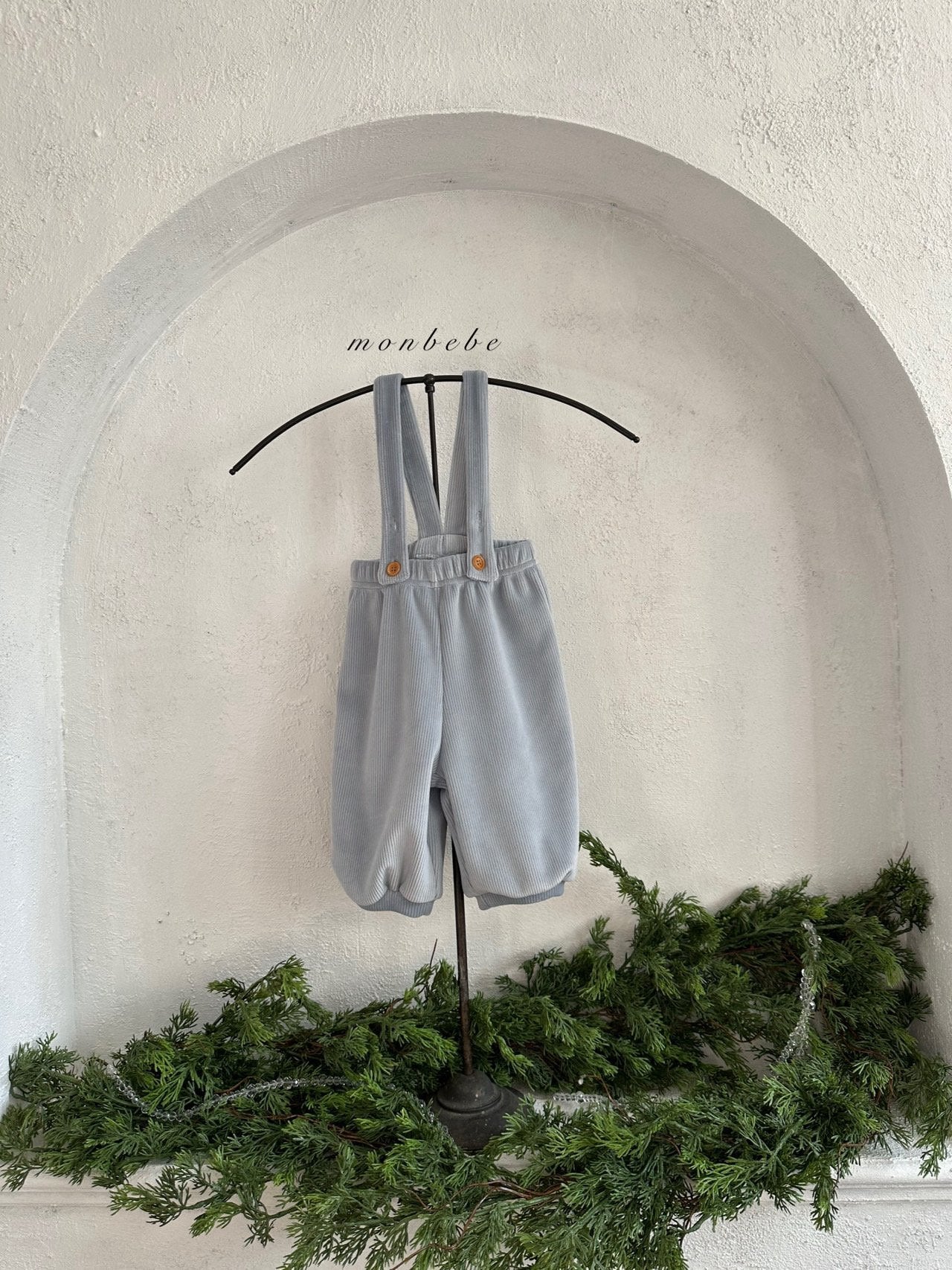 ［monbebe］Winter rib suspender pants