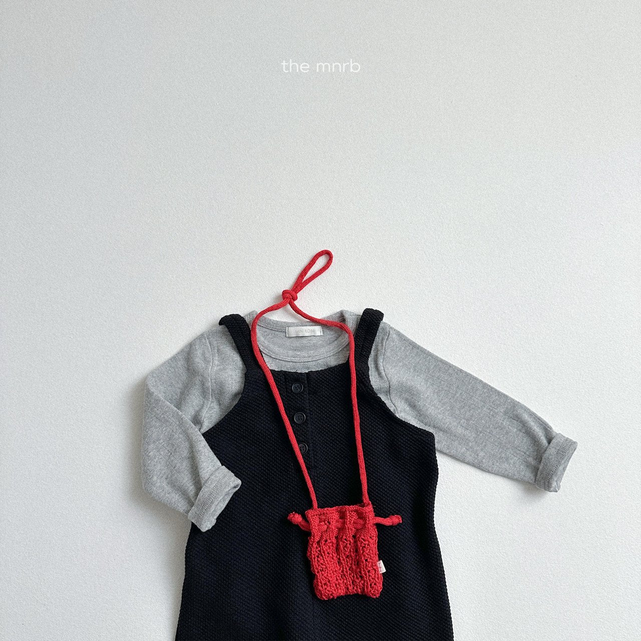 [minirobe] Curly suspenders jumpsuit