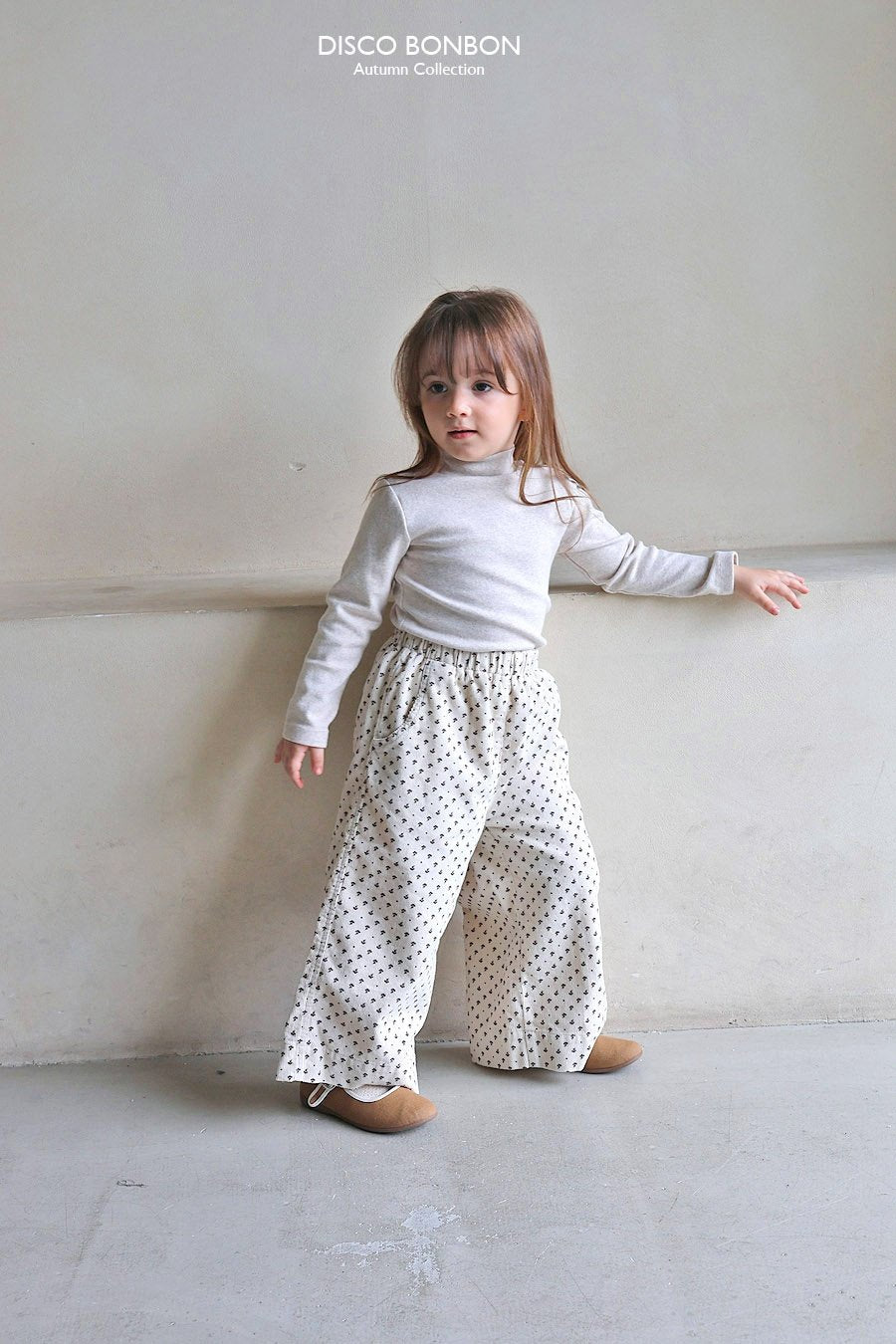 ［DISCO BONBON］Flower corduroy wide pants