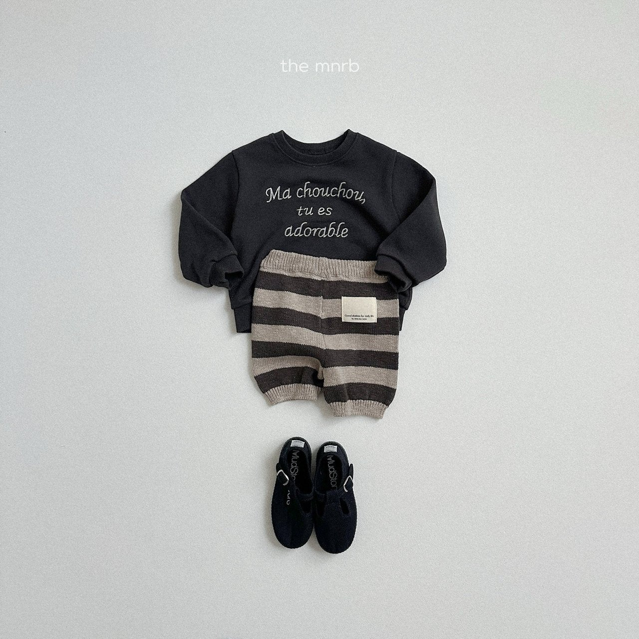 [minirobe] Striped knit pants