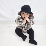 ［mienbloom.B］London check frill rompers (baby)