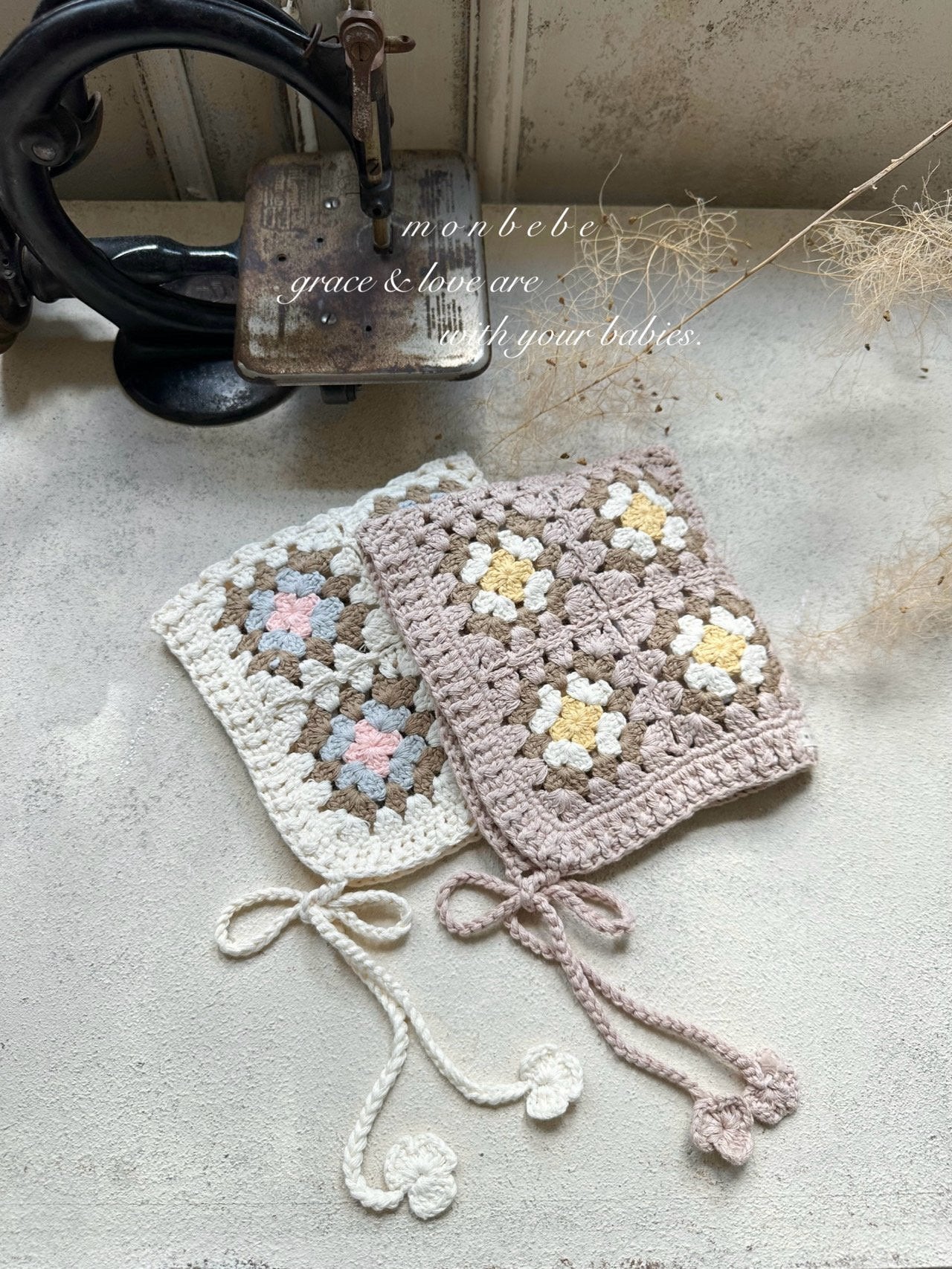 ［monbebe］Multi handmade knit bonnet