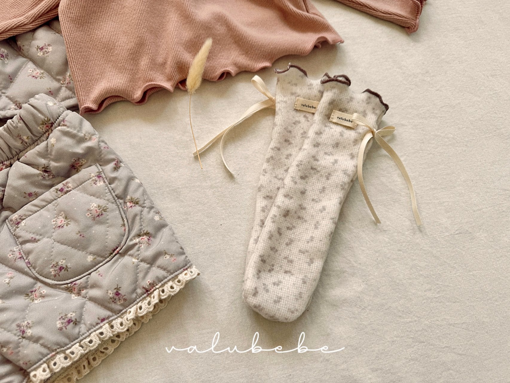 ［valubebe］Floral ribbon socks (baby)