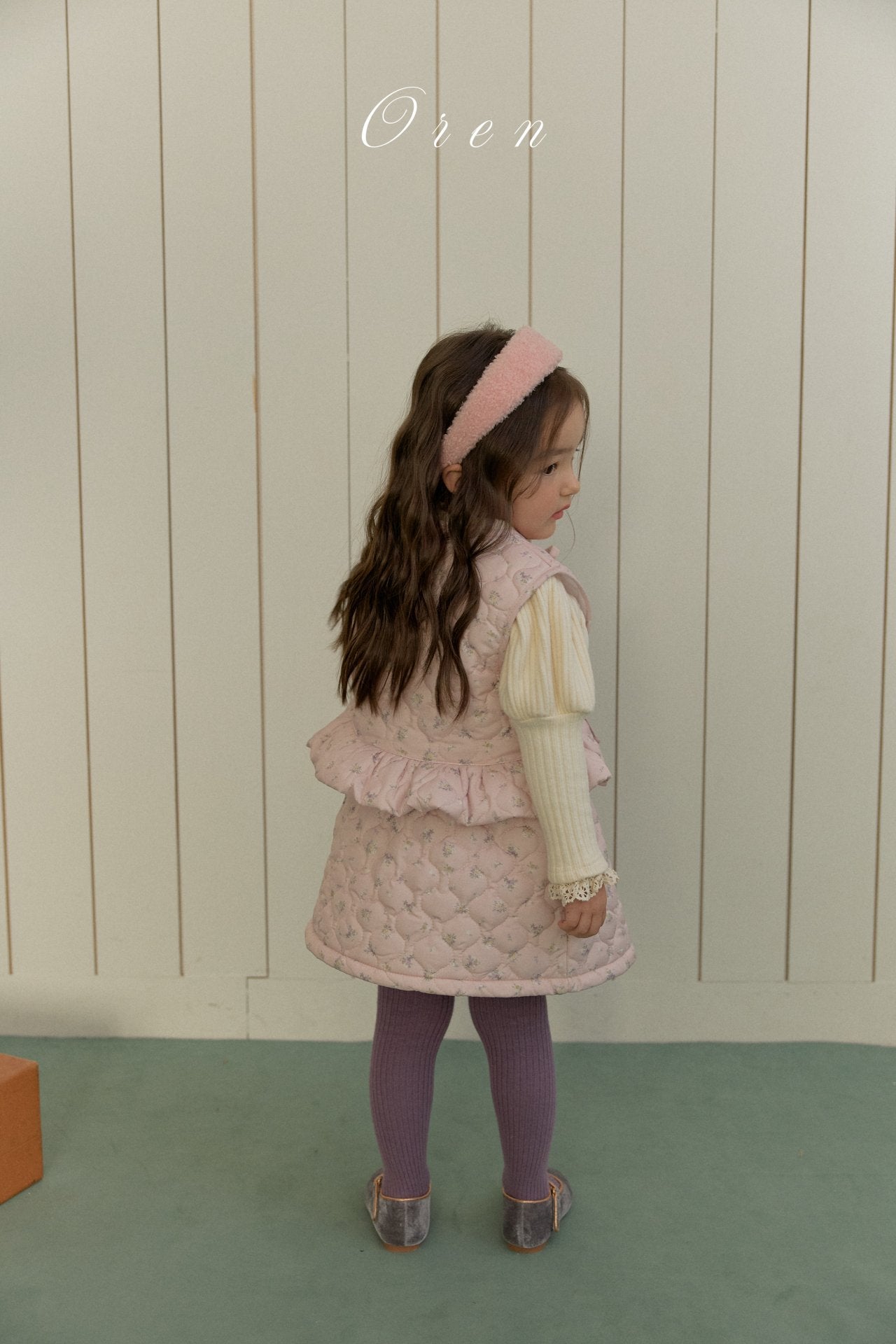 ［OREN］Rose padding vest & skirt set
