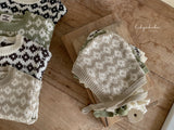 ［HIBYEBEBE］Jacquard knit set (tops & bonnet)