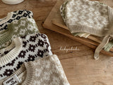 ［HIBYEBEBE］Jacquard knit set (tops & bonnet)