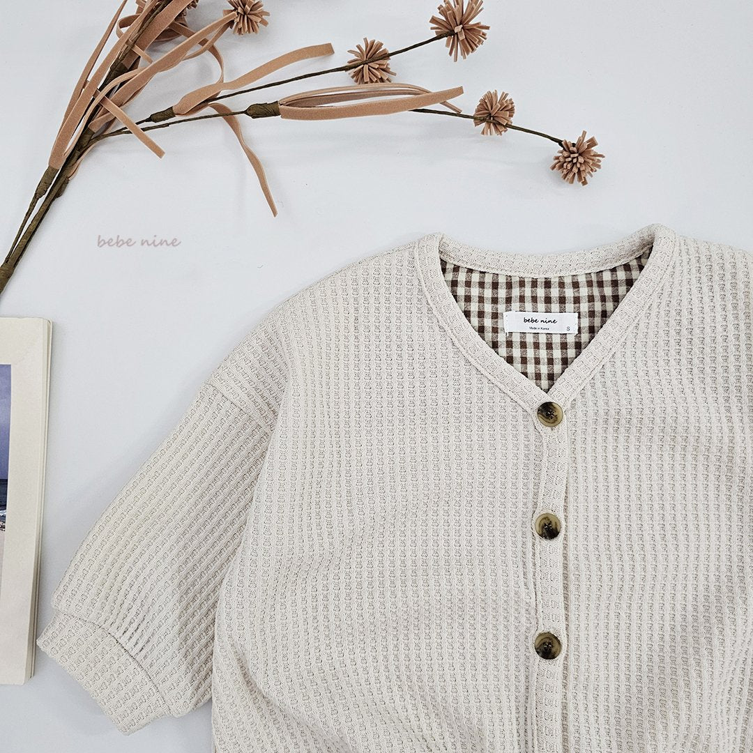 ［bebenine］Coco Waffle Cardigan