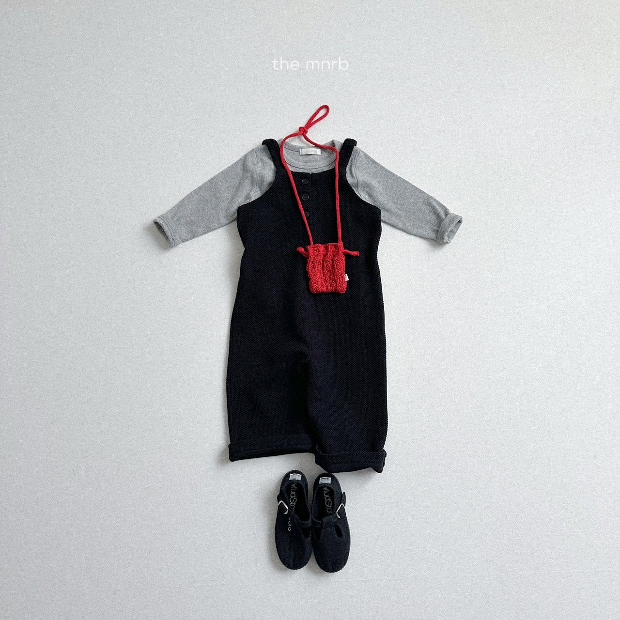 [minirobe] Curly suspenders jumpsuit