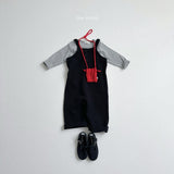 [minirobe] Curly suspenders jumpsuit